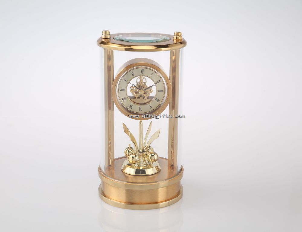 Kolor złoty z zadowoleniem pulpitu dekoracyjny zegar
