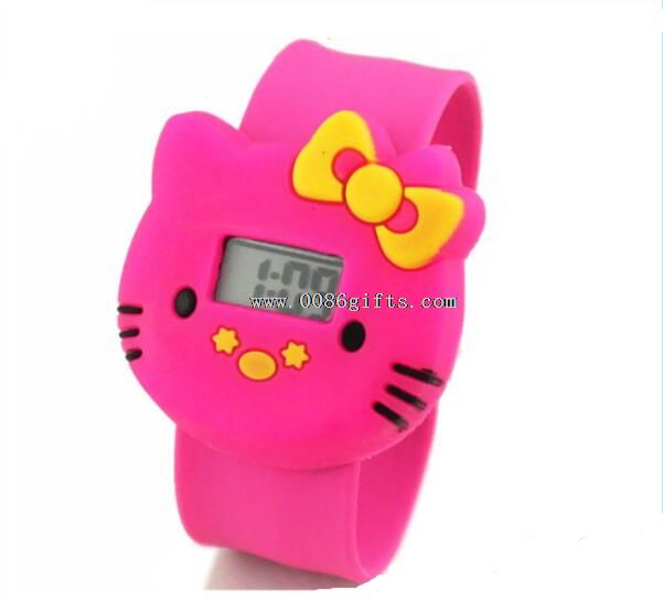 Hola relojes slap silicona de kitty