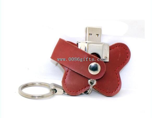 Keychain Flash Memory Usb Leather