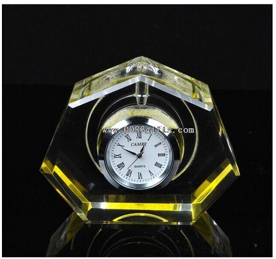 Relógio de mesa de cristal grande