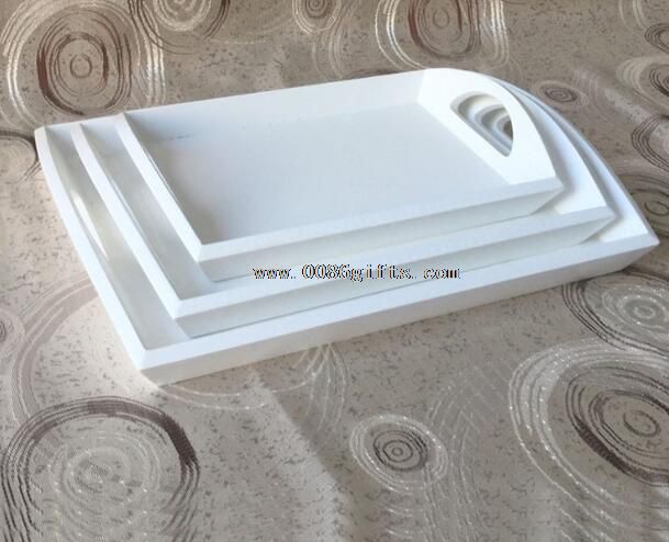 Large white wooden bed tray
