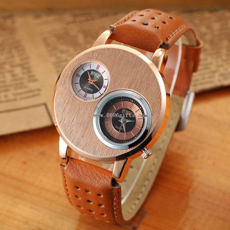 Leder-Quarz-Uhr für Mann