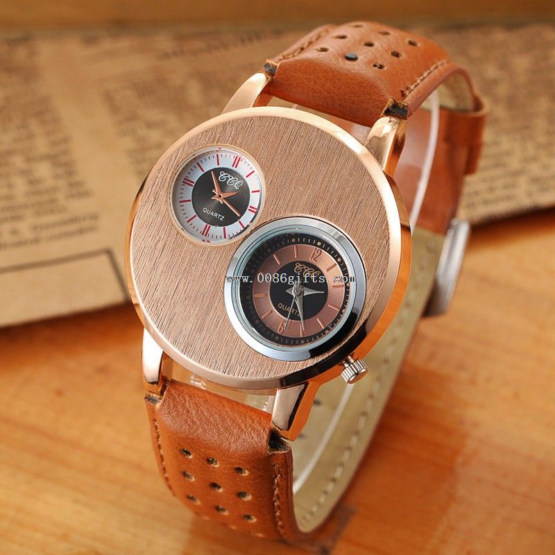 leather quartz watch for man