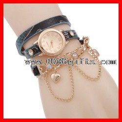 Leder-Wrap-Armband-Uhr