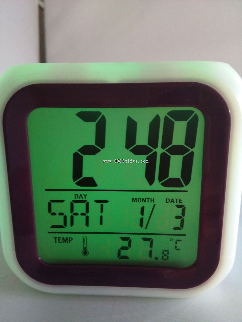 LED 7 warna perubahan bersinar Clock