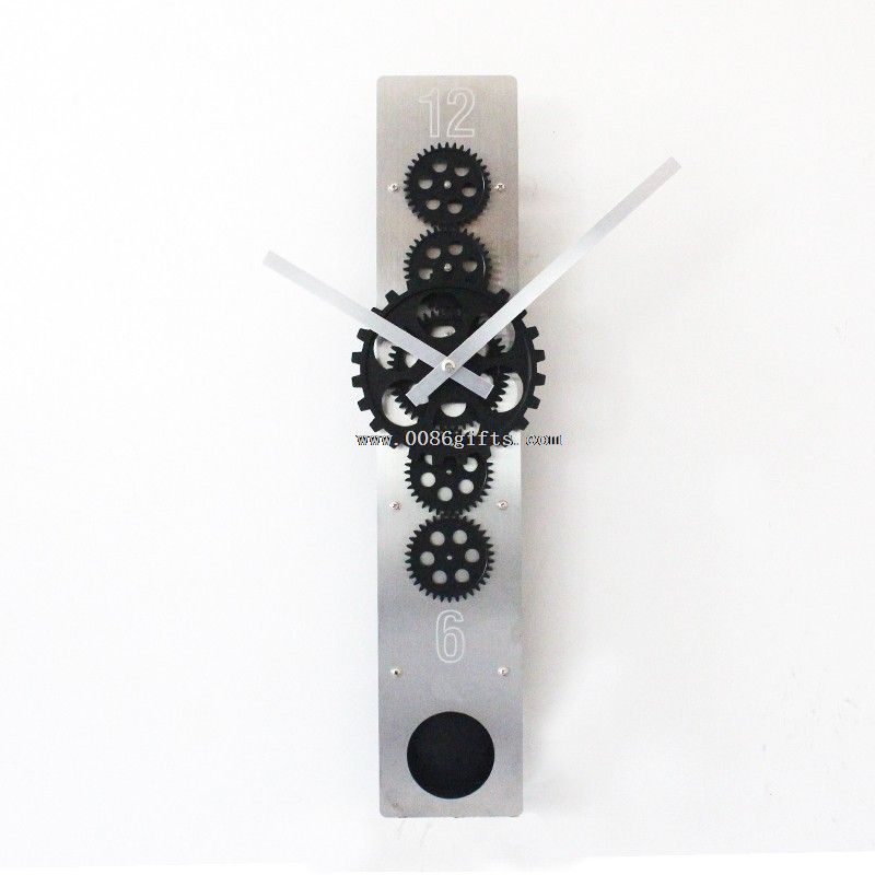 Long Pendulum Gear Wall Clock