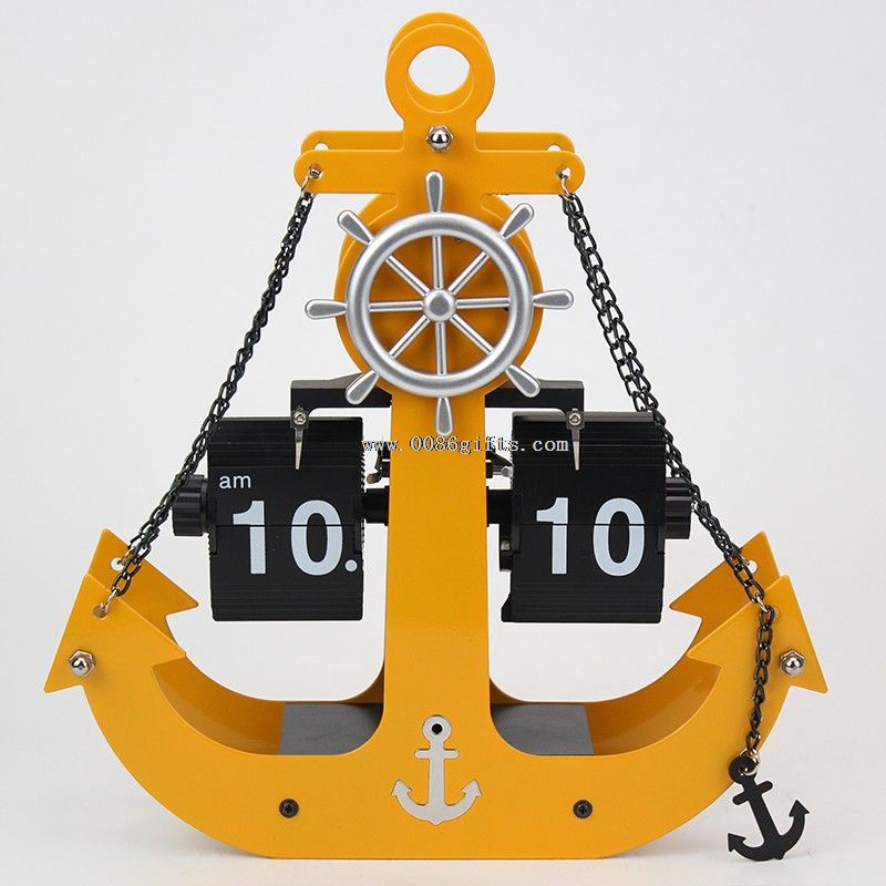 Metal anchor flip clock