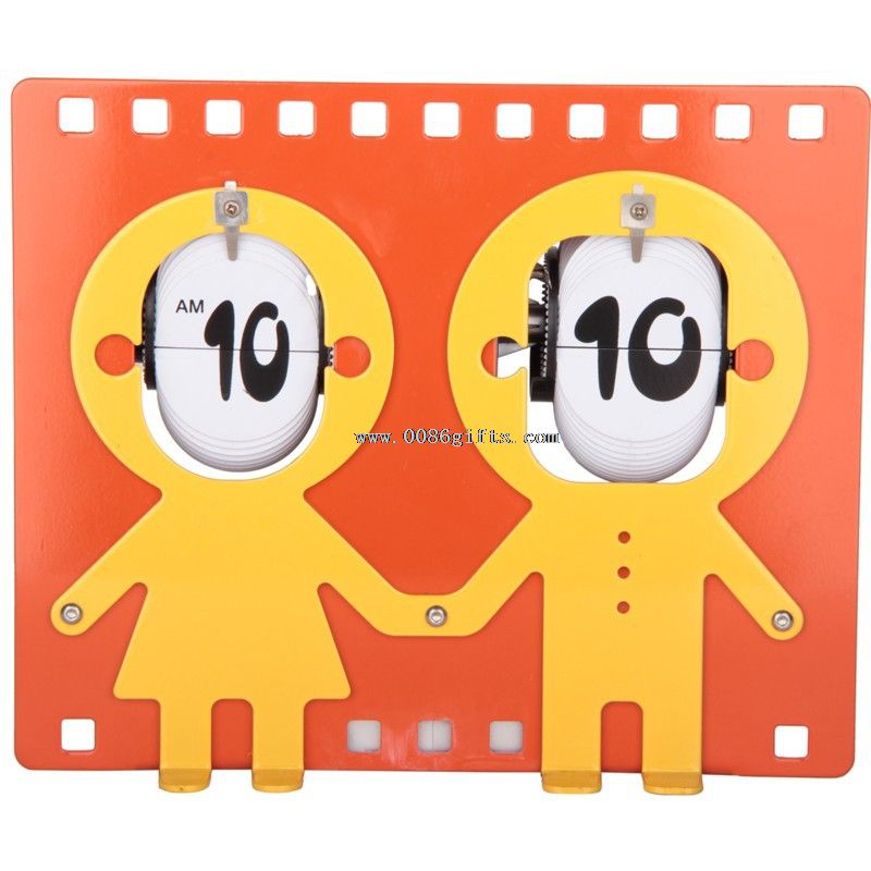 Metal Boy&Girl funny desk clocks