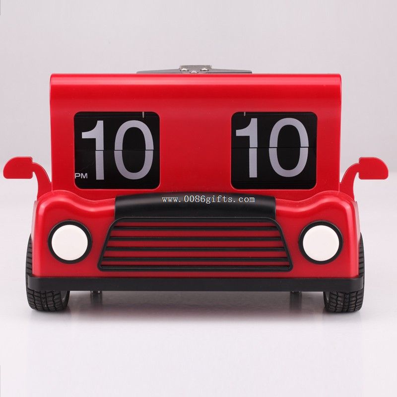 Metal truck flip desk clock