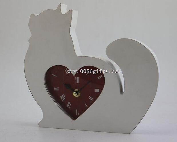 Horloge de table en bois de forme animale novely