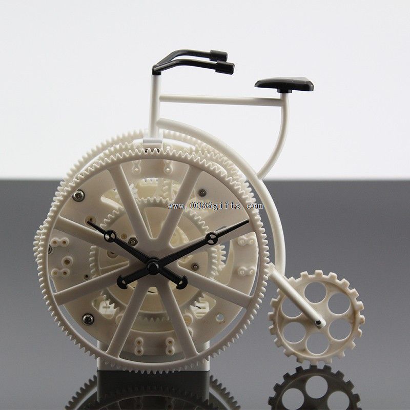 Bicicleta plástico escritorio reloj de engranajes