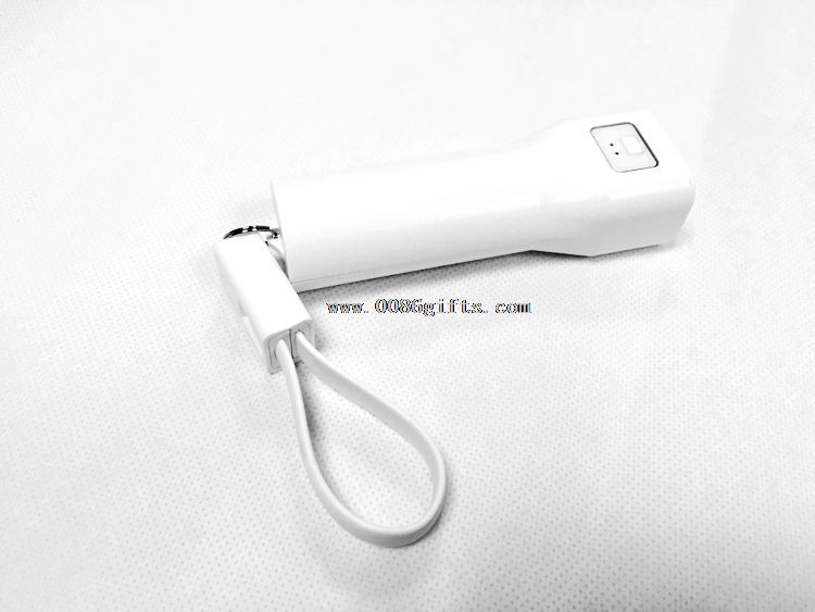 Power bank with flashlight and micro cable keychain