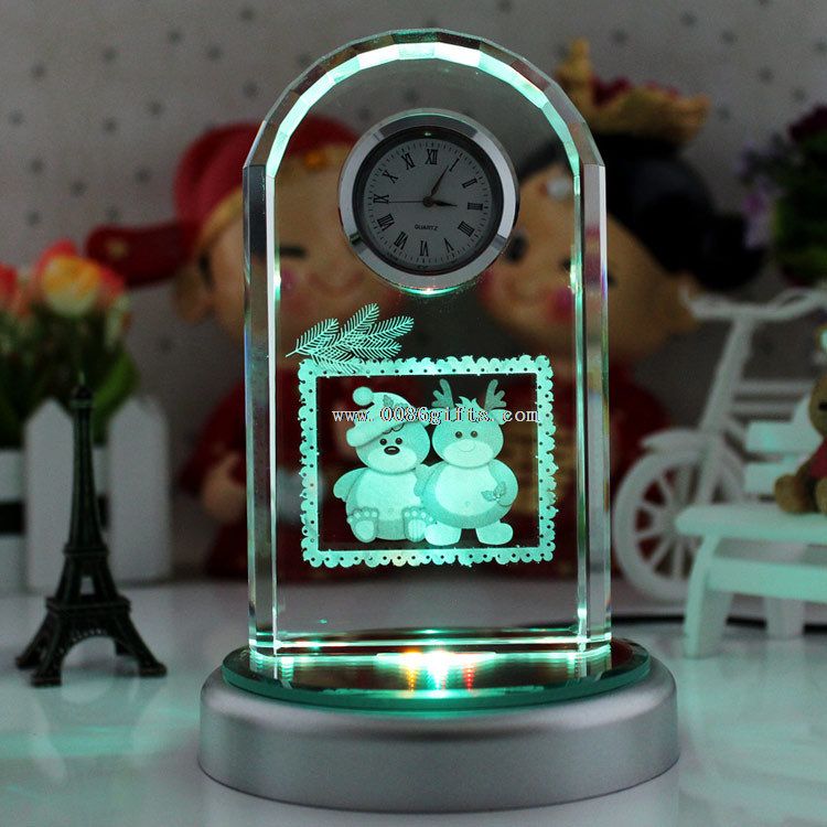 Horloge de bureau promotionnel muti-fonction crystal