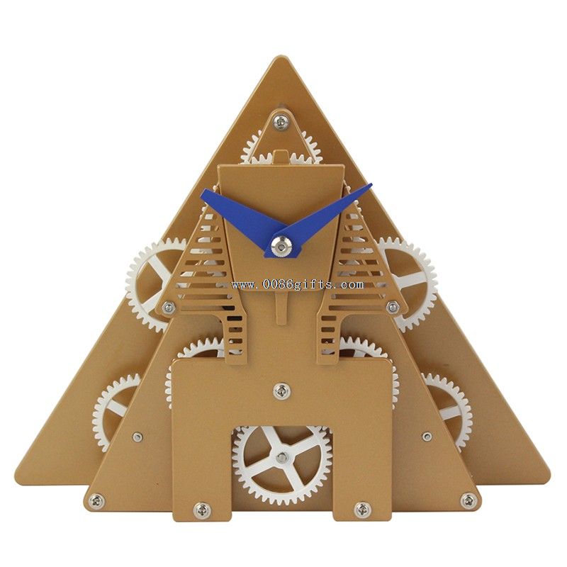 Pyramid gear table clock