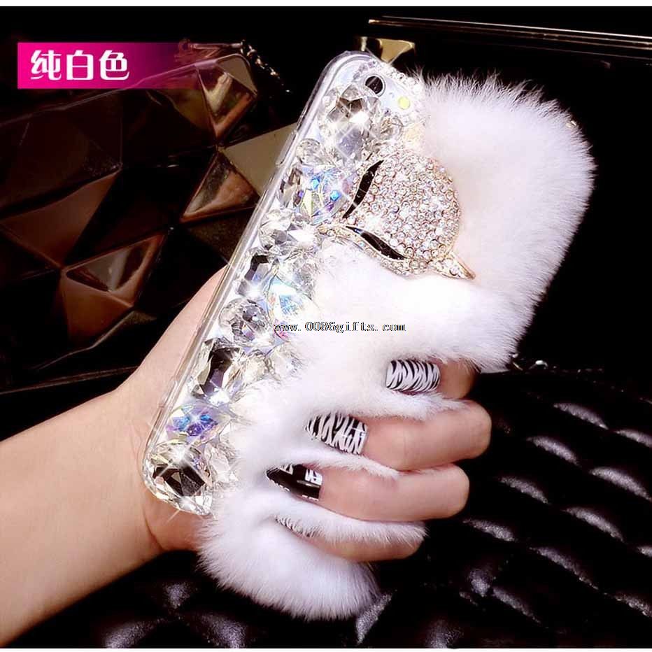 Rabbit fur case for mobile phone