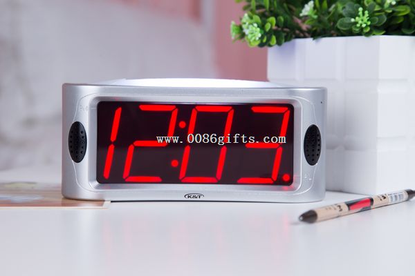 Jam meja Alarm merah LED Digital