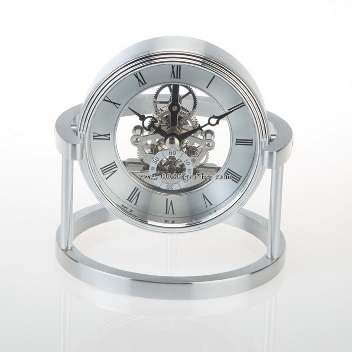 Rolling Metal Skeleton Table Clock