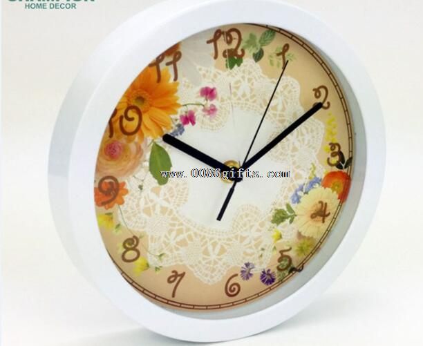 Reloj de pared redondo flores