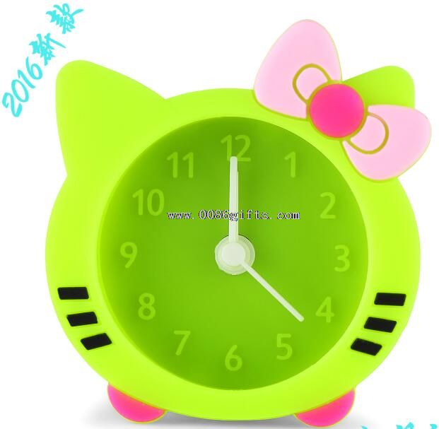 Silicone cat shape Mini Alarm Clock