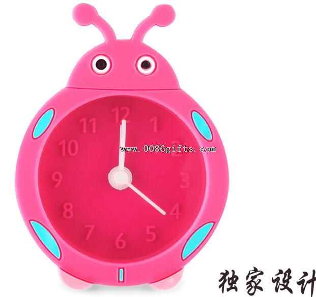 silikon ladybettle bentuk mini jam alarm