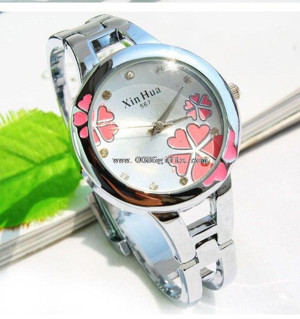 Серебро моды женщин кварцевые часы