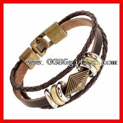 Charm Bracelet en cuir Vintage