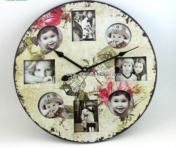 Wall clock with picture frame