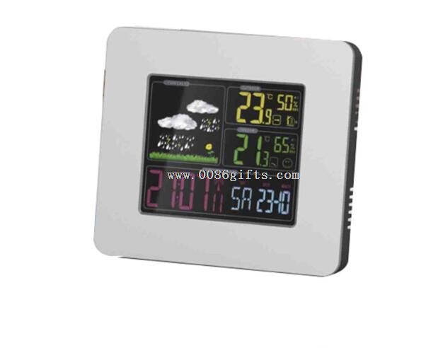 Weather station table clock