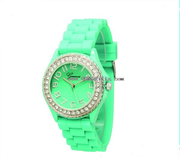 Womens crystal embellished silicone watch