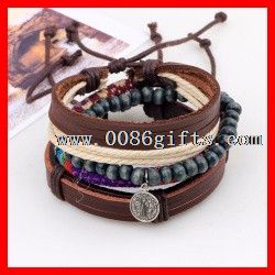 Wood Beads Charm Bracelet