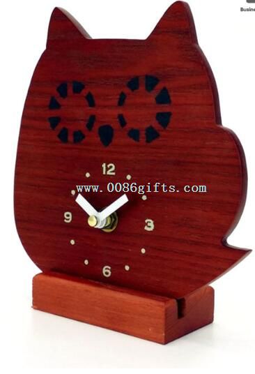 Wood clock animal