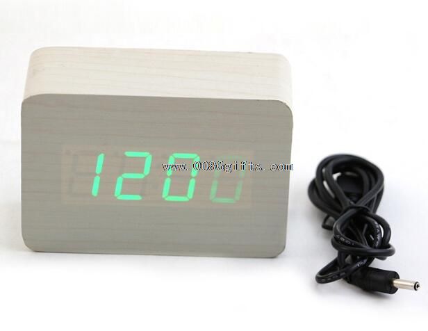 Relógio despertador de mesa de madeira