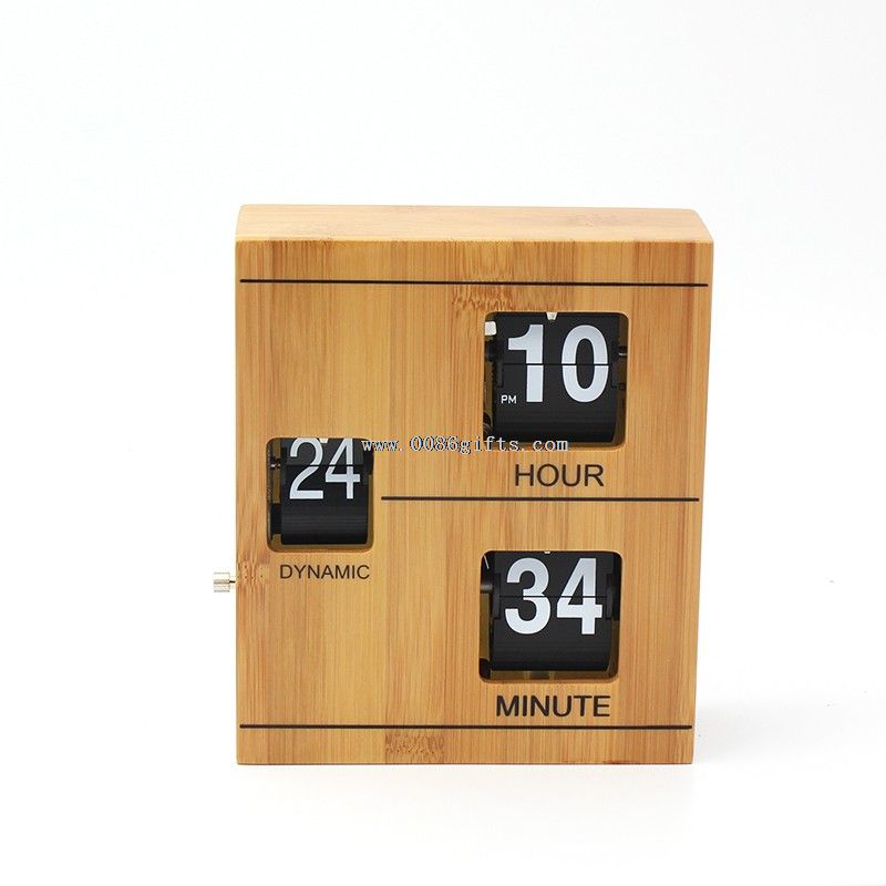 Reloj Flip de libro de madera