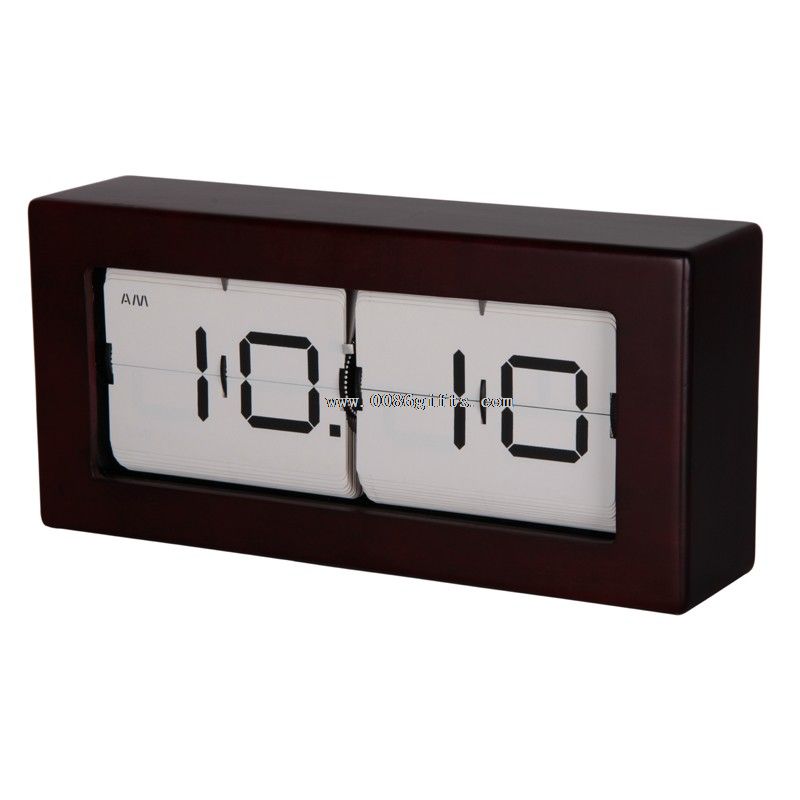 Zegar klapkowy drewniane pudełko