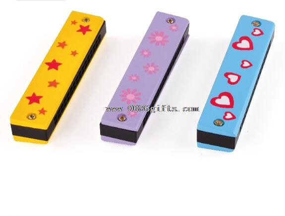 Wooden children cheap harmonica toy