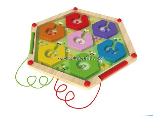 Wooden colorful maze kids toy
