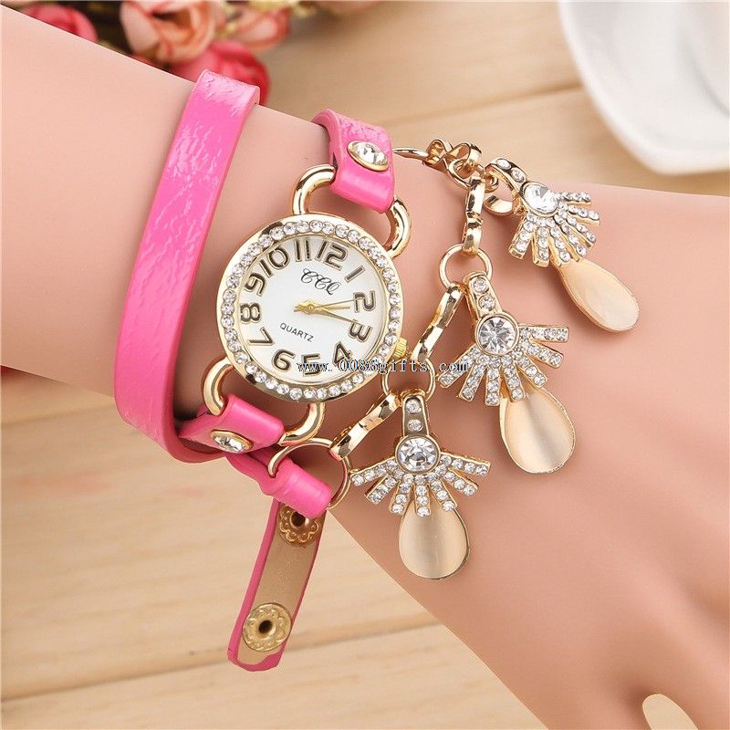 Wrist Long Leather Strap women Watches