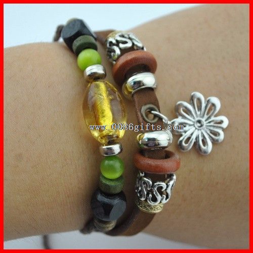 Bracelete frisado de vidro amarelo