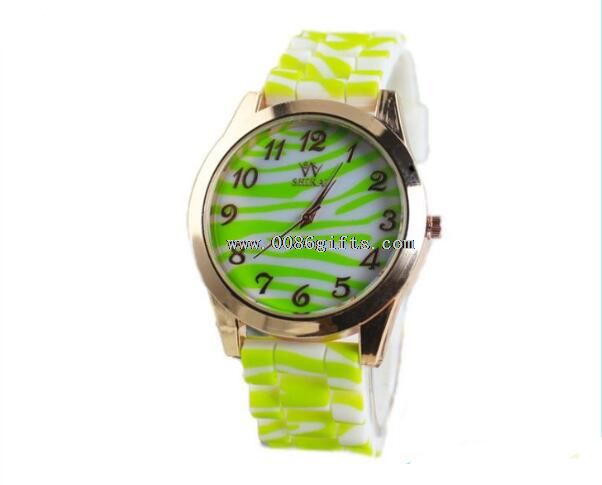 Zebra candy color silicone watch