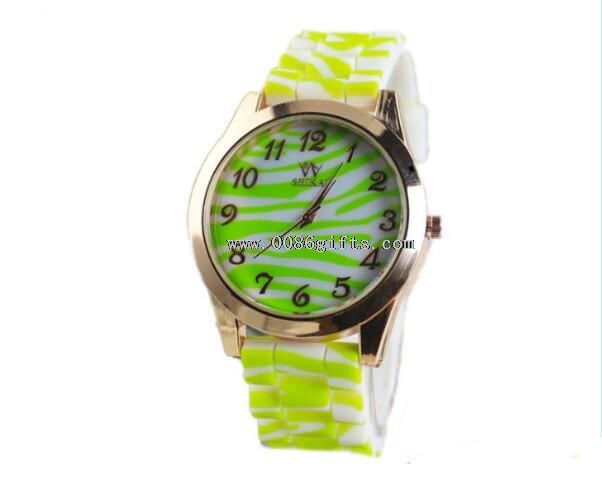 Montre de silicone couleur de bonbons zèbre