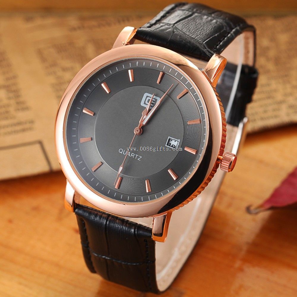 calendar leather men watches