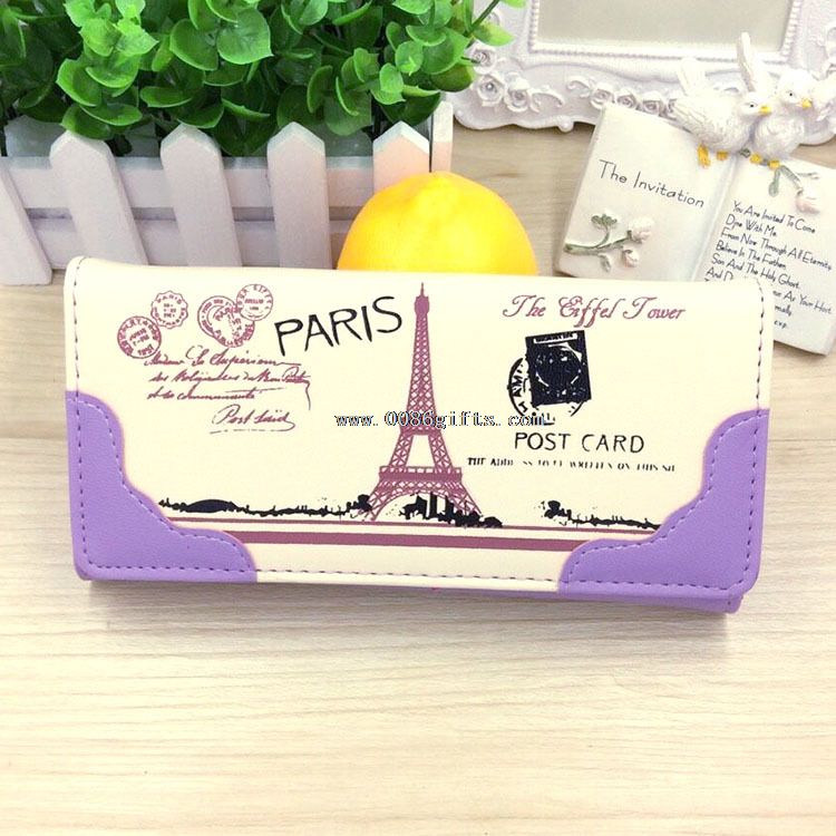 Eiffel Tower printing woman wallet