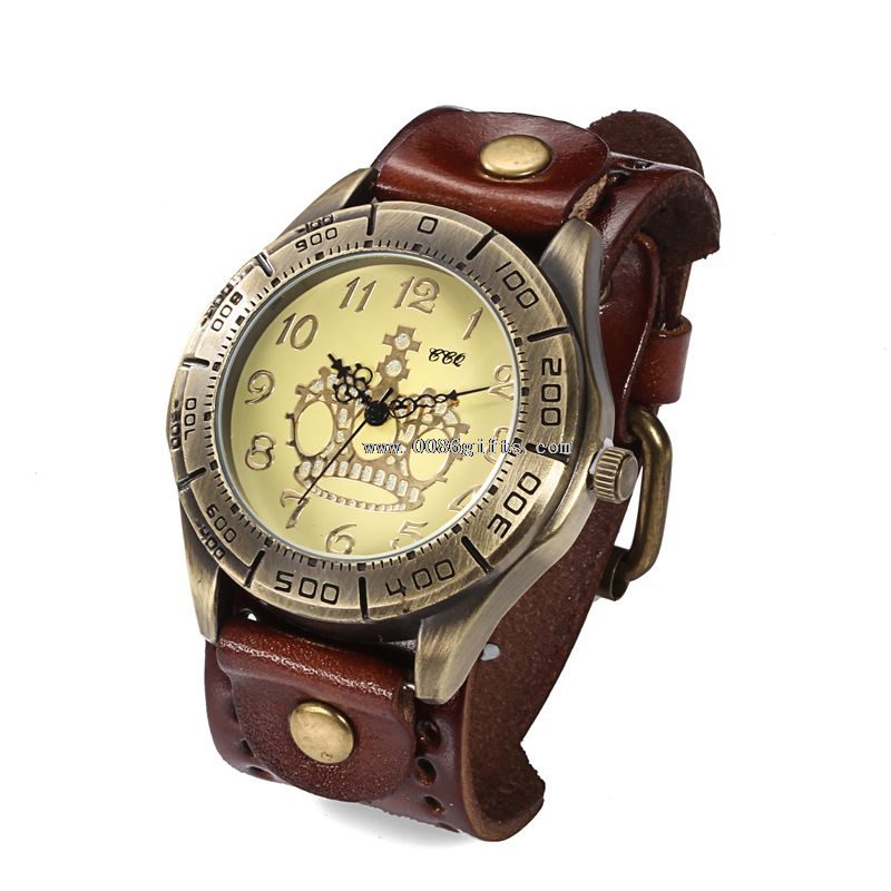 genuine leather retro watch