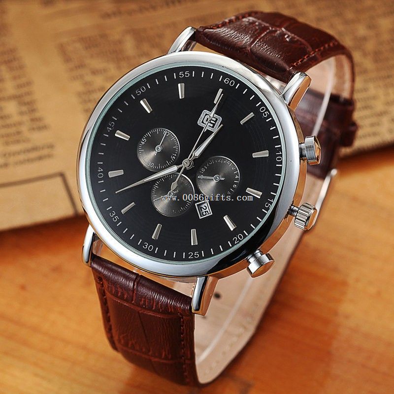 leather band vogue men watch