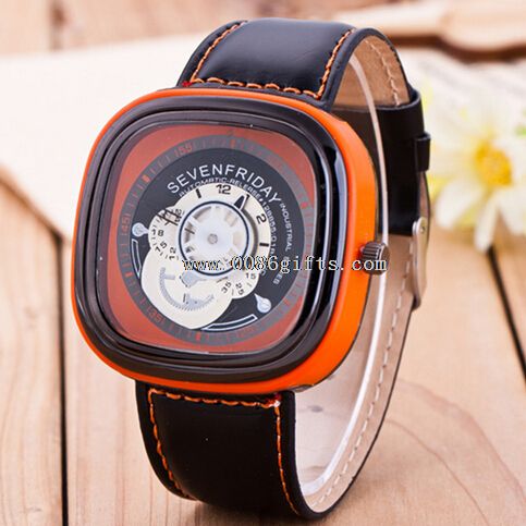 Leather Dial Sport Army Wrist Watch