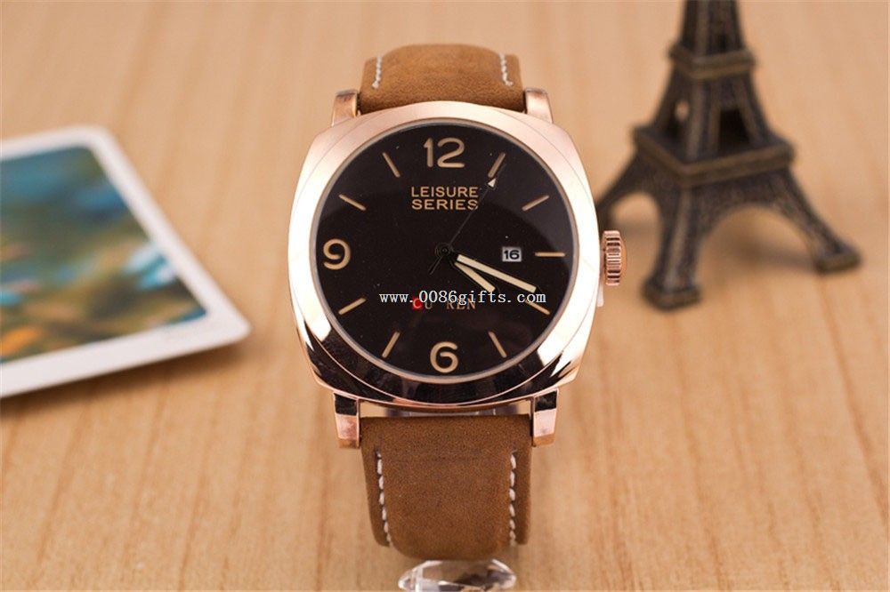 Leather Strap Man Watch