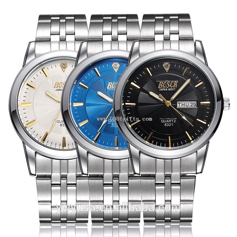 Mens strap watch calendar watch