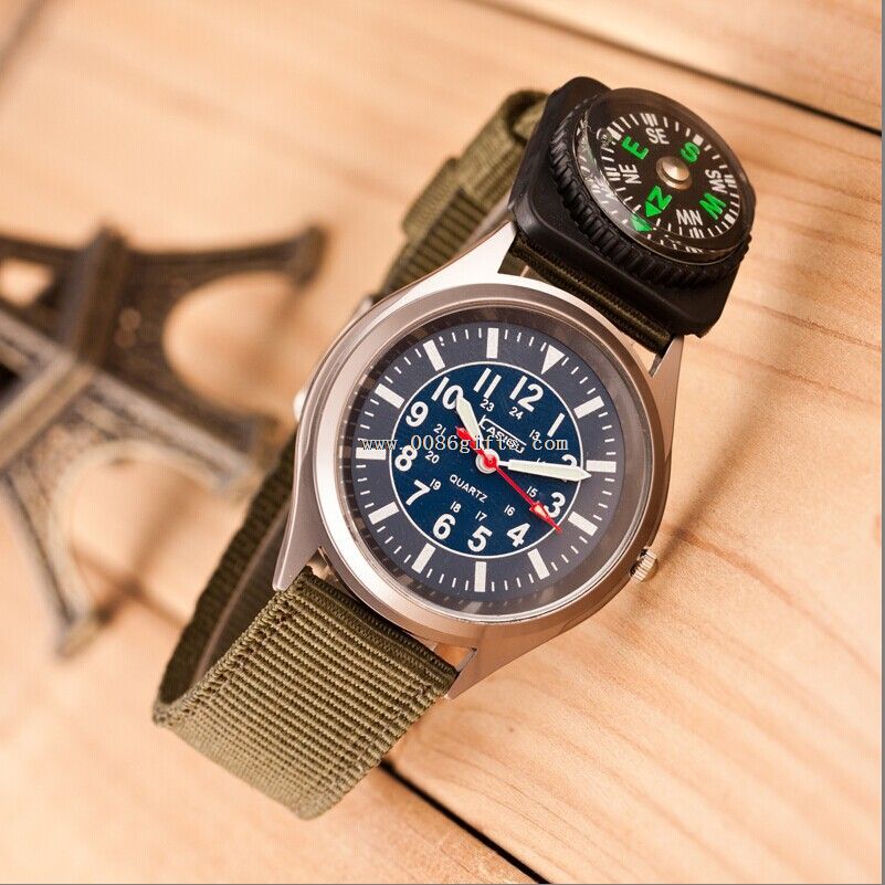 Military wrist Watch with compass