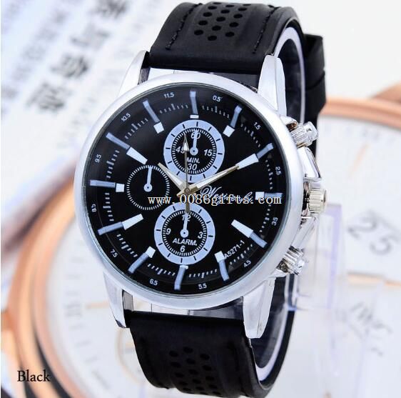 Promotional alloy case silicone band watches