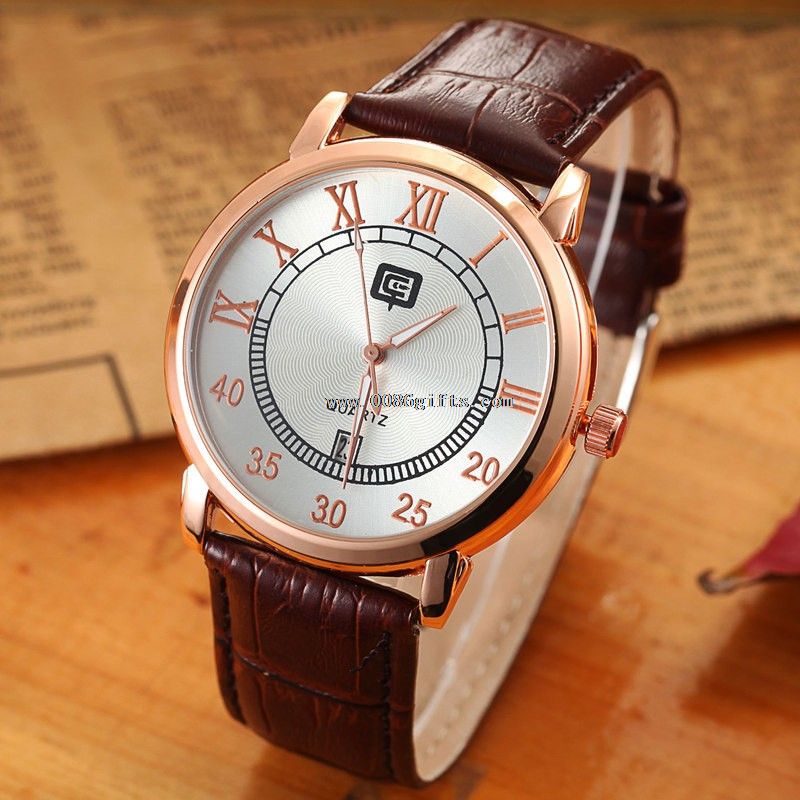 PU belt slim waterproof watch